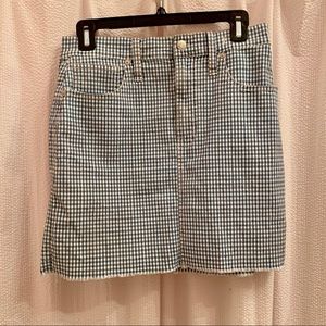 Madewell gingham denim skirt